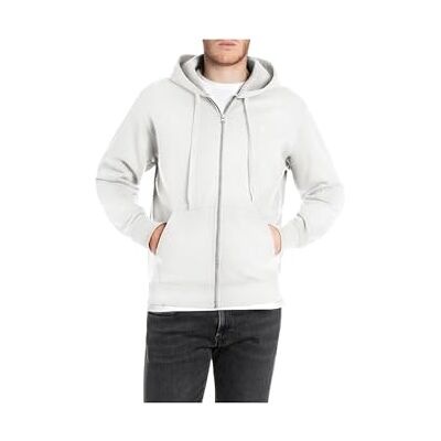 Replay Basic sweatjacka för män med huva, 011 Naturligt vitt, M Replay Basic sweatjacka för män med huva, 011 Naturligt vitt, M