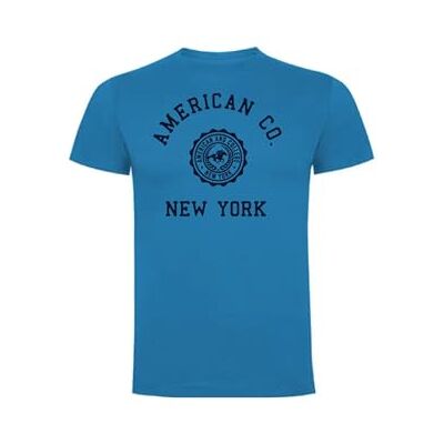 AMERICAN COLLEGE USA Tröja tröja med tryck varma kläder blandade herr och dam casual modell ACSCW7 himmelsblå 16 år, turkos, S AMERICAN COLLEGE USA Tröja tröja med tryck varma kläder blandade herr och dam casual modell ACSCW7 himmelsblå 16 år, turkos, S