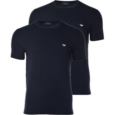 Giorgio Armani MAN 2-pack T-shirt rund hals normal passform blå, L, Marin/marin, L Giorgio Armani MAN 2-pack T-shirt rund hals normal passform blå, L, Marin/marin, L