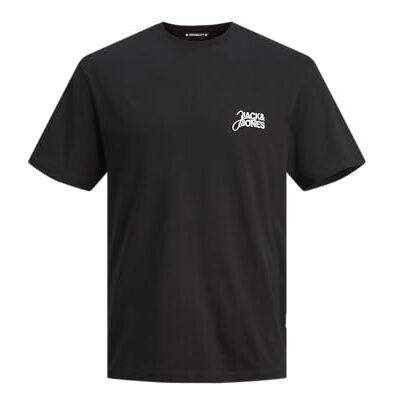 JACK & JONES JACK&JONES JORARUBA AOP Back Tee SS Crew, svart, XS JACK & JONES JACK&JONES JORARUBA AOP Back Tee SS Crew, svart, XS