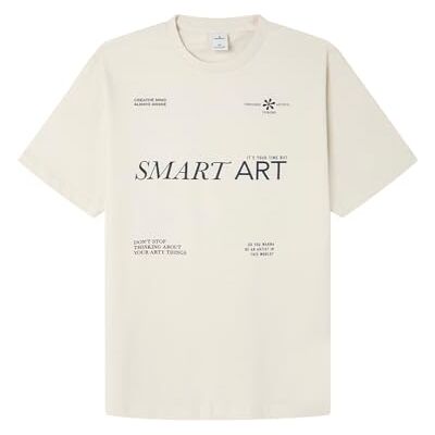 Springfield T-shirt för män, Vitt tryck, XS Springfield T-shirt för män, Vitt tryck, XS