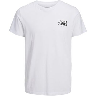 JACK & JONES JJECORP Logo Tee SS O-Neck NOOS PLS, Vit/detalj: litet tryck/svart, 4XL JACK & JONES JJECORP Logo Tee SS O-Neck NOOS PLS, Vit/detalj: litet tryck/svart, 4XL