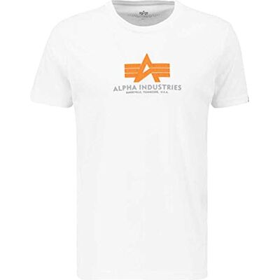 Alpha Industries Basic T Rubber T-shirt för män White Alpha Industries Basic T Rubber T-shirt för män White