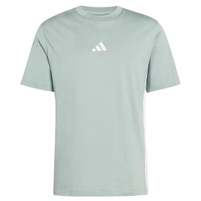 adidas Mezczyzni ESSENTIAL THREE STRIPES SINGLE JERSEY TEE, Wonder Sage/white, XXL adidas Mezczyzni ESSENTIAL THREE STRIPES SINGLE JERSEY TEE, Wonder Sage/white, XXL