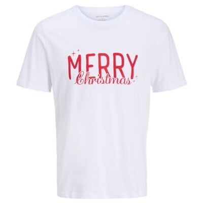 JACK & JONES Jjxmas text Tee Ss Crew Neck, Vit, S JACK & JONES Jjxmas text Tee Ss Crew Neck, Vit, S