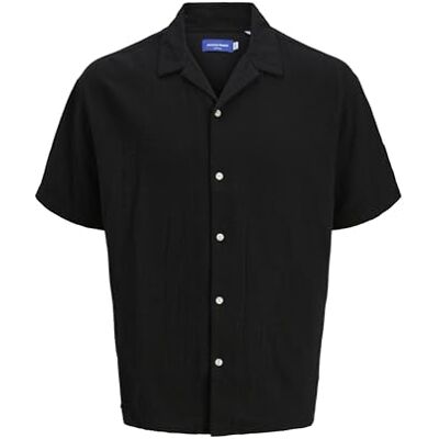 JACK & JONES Joreaster Patras Resort Shirt Ss, svart, S JACK & JONES Joreaster Patras Resort Shirt Ss, svart, S