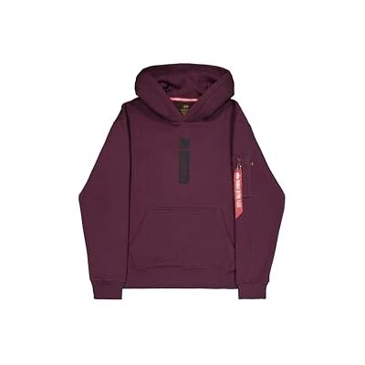 Alpha Industries Puff Print Hoodie för män, Dark Cherry, XXL Alpha Industries Puff Print Hoodie för män, Dark Cherry, XXL
