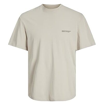 JACK & JONES T-shirt för män klassisk, Moonbeam, XL JACK & JONES T-shirt för män klassisk, Moonbeam, XL
