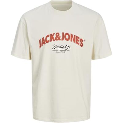 JACK & JONES Jorbronx Arch Big Tee SS Crew Neck T-shirt, Antik Vit, S, Antik vit, S JACK & JONES Jorbronx Arch Big Tee SS Crew Neck T-shirt, Antik Vit, S, Antik vit, S