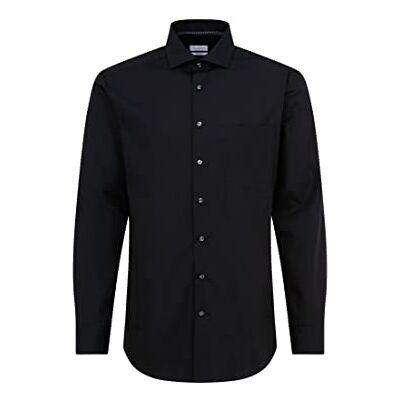 Seidensticker Silkesdekal herr regular fit långärmad poplin skjorta, svart, 41 Seidensticker Silkesdekal herr regular fit långärmad poplin skjorta, svart, 41