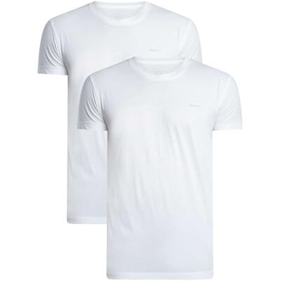 GANT Herr C-hals T-shirt 2-pack underkläder, vit, standard (2-pack), Vit, one size GANT Herr C-hals T-shirt 2-pack underkläder, vit, standard (2-pack), Vit, one size