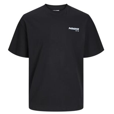 JACK & JONES Jjcharge tryckt T-shirt Ss Crew Neck, svart, M JACK & JONES Jjcharge tryckt T-shirt Ss Crew Neck, svart, M