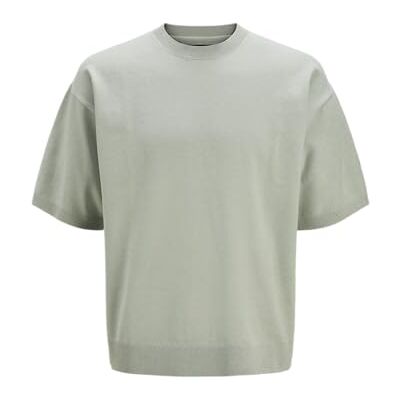JACK & JONES Jprblabradfort Knit Crew Neck Ss, Aqua Gray, L JACK & JONES Jprblabradfort Knit Crew Neck Ss, Aqua Gray, L