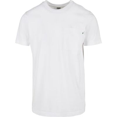Urban Classics T-shirt för män ekologisk bomull basic ficka, Vit, M Urban Classics T-shirt för män ekologisk bomull basic ficka, Vit, M