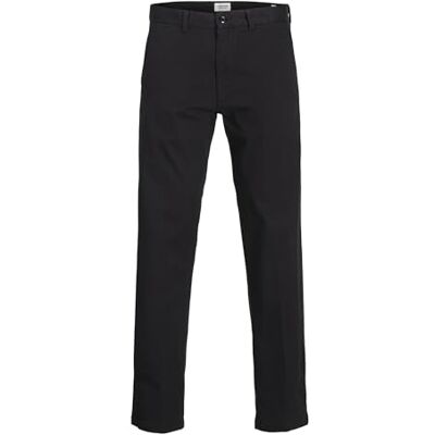JACK & JONES Chinobyxor för män, avslappnad passform, chinos byxor, svart, 30W / 30L JACK & JONES Chinobyxor för män, avslappnad passform, chinos byxor, svart, 30W / 30L