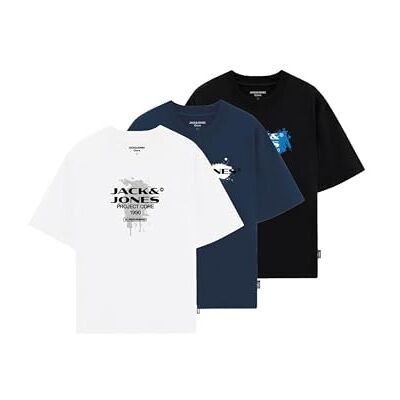 JACK & JONES Jcocondor Tee Ss Crew Neck 3Pk Mp, Ljus vit, XS JACK & JONES Jcocondor Tee Ss Crew Neck 3Pk Mp, Ljus vit, XS
