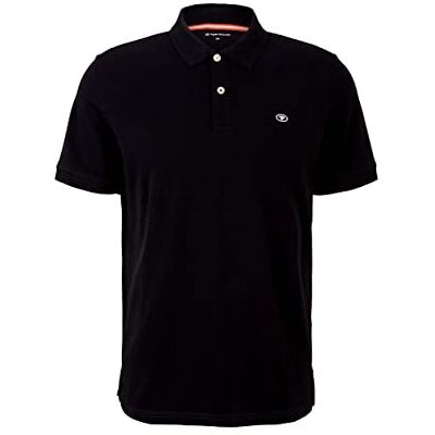 TOM TAILOR Herr Basic Piqué pikétröja 1027713, 29999 Black, L TOM TAILOR Herr Basic Piqué pikétröja 1027713, 29999 Black, L