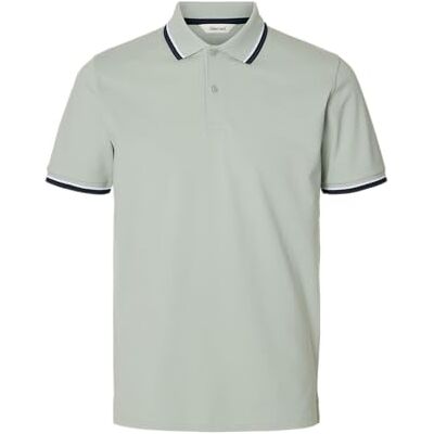 SELECTED FEMME SELECTED MEN Ss Polo Ss Polo, Aqua Gray, M SELECTED FEMME SELECTED MEN Ss Polo Ss Polo, Aqua Gray, M