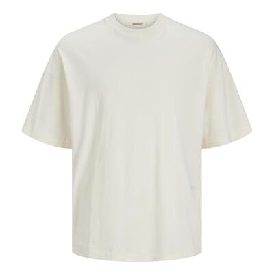 JACK & JONES T-shirt för män med tryck rund hals T-shirt, Buttercreme, L JACK & JONES T-shirt för män med tryck rund hals T-shirt, Buttercreme, L