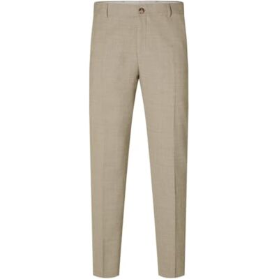 SELECTED HOMME Slhslim-Oasis Linen TRS Noos Herrbyxor, Beige, 42 SELECTED HOMME Slhslim-Oasis Linen TRS Noos Herrbyxor, Beige, 42