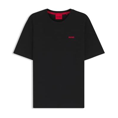 HUGO Austin t-shirt för män med våffelstruktur och logotypbroderi HUGO Austin t-shirt för män med våffelstruktur och logotypbroderi