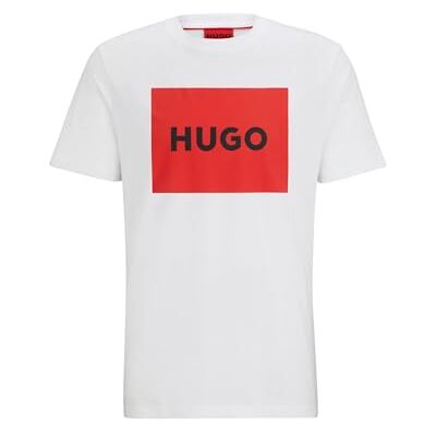 HUGO T-shirt för män, Vit 100, S HUGO T-shirt för män, Vit 100, S