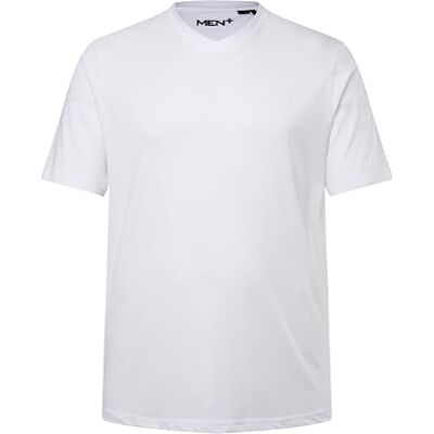 Men Plus Män Plus herr stora storlekar överdimensionerade herrkläder L-8XL herr + t-shirt, basic, halvärm, V-hals, upp till 8 XL 836279, Snövit, 7XL Men Plus Män Plus herr stora storlekar överdimensionerade herrkläder L-8XL herr + t-shirt, basic, halvärm, V-hals, upp till 8 XL 836279, Snövit, 7XL