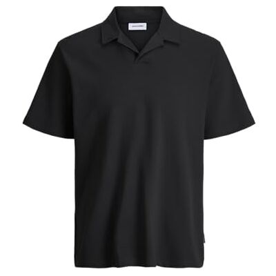 JACK & JONES Jjdevin Daytona structure Resort Polo Ss, svart, XS JACK & JONES Jjdevin Daytona structure Resort Polo Ss, svart, XS