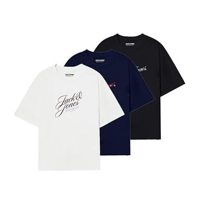 JACK & JONES Jorinwood Tee Ss Crew Neck FST 3Pk Mp, svart, XS JACK & JONES Jorinwood Tee Ss Crew Neck FST 3Pk Mp, svart, XS