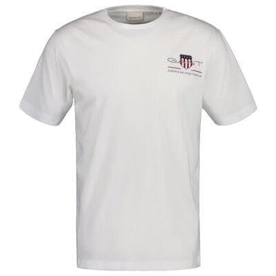 GANT Herr Reg Archive Shield Emb Ss T-shirt, Vit, 4XL GANT Herr Reg Archive Shield Emb Ss T-shirt, Vit, 4XL
