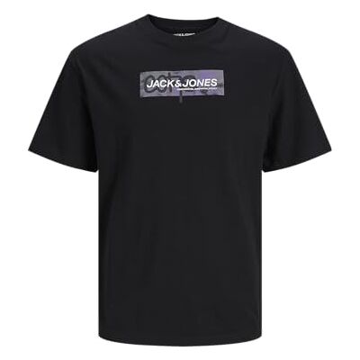 JACK & JONES JCOAOP Print Tee SS Crew Neck, svart, S JACK & JONES JCOAOP Print Tee SS Crew Neck, svart, S