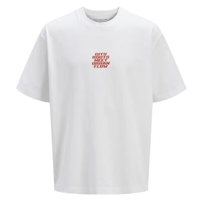 JACK & JONES Jcointerlude Floral Back Tee Ss Crew, Ljus vit, XL JACK & JONES Jcointerlude Floral Back Tee Ss Crew, Ljus vit, XL