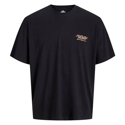 JACK & JONES Jorbotaniq Tee Ss Crew Neck Tg Pls, svart, 5XL JACK & JONES Jorbotaniq Tee Ss Crew Neck Tg Pls, svart, 5XL