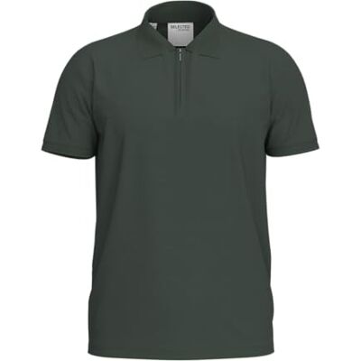SELECTED FEMME Slhfave Zip Ss Polo Noos, Djup skog, L SELECTED FEMME Slhfave Zip Ss Polo Noos, Djup skog, L