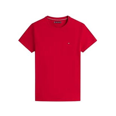 Tommy Hilfiger herr stretch slim fit t-shirt MW0MW10800 S/S t-shirt, röd, M, Röd (medium röd), M Tommy Hilfiger herr stretch slim fit t-shirt MW0MW10800 S/S t-shirt, röd, M, Röd (medium röd), M