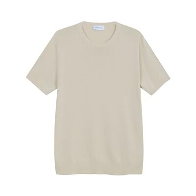 Diana Studio Rakad stickad T-shirt, herr, 100% extra förkrympt lätt bomull, korta ärmar, ledig passform, beige, M, Beige, M Diana Studio Rakad stickad T-shirt, herr, 100% extra förkrympt lätt bomull, korta ärmar, ledig passform, beige, M, Beige, M