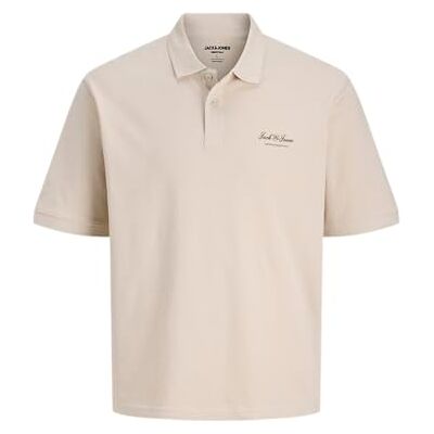 JACK & JONES Jjearchive Graphic Polo Ss Sn, Moonbeam, L JACK & JONES Jjearchive Graphic Polo Ss Sn, Moonbeam, L