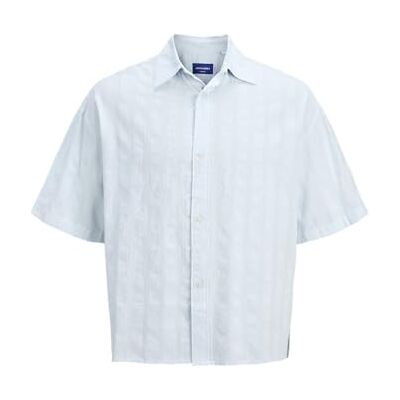JACK & JONES Jorbillyburg Texture Shirt Ss, Skyway, M JACK & JONES Jorbillyburg Texture Shirt Ss, Skyway, M