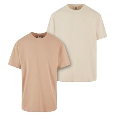 Urban Classics T-shirt för män, tung överdimensionerad t-shirt, 2-pack, 2-pack oversized t-shirt för män, tillverkad av jerseytyg, finns i många färger, storlekar S–5XL, Unionbeige + sand, M Urban Classics T-shirt för män, tung överdimensionerad t-shirt, 2-pack, 2-pack oversized t-shirt för män, tillverkad av jerseytyg, finns i många färger, storlekar S–5XL, Unionbeige + sand, M