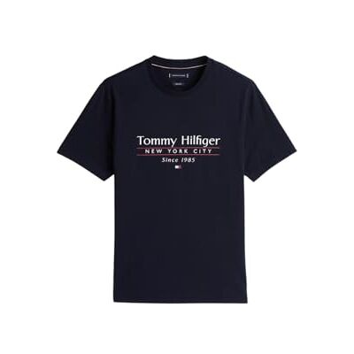 Tommy Hilfiger herr HILFIGER CENTER STACK TEE MW0MW38621 S/S t-shirt, blå, XS, Blå (ökenhimmel), XS Tommy Hilfiger herr HILFIGER CENTER STACK TEE MW0MW38621 S/S t-shirt, blå, XS, Blå (ökenhimmel), XS