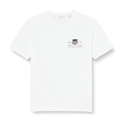 GANT Herr REG Archive Shield EMB SS T-shirt, vit, standard, Vit, S GANT Herr REG Archive Shield EMB SS T-shirt, vit, standard, Vit, S