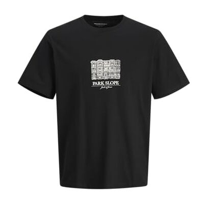 JACK & JONES Jorboston Graphic Tee Ss Crew Neck, svart, M JACK & JONES Jorboston Graphic Tee Ss Crew Neck, svart, M