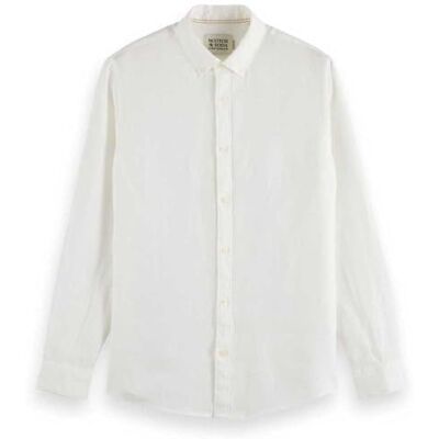Scotch & Soda Core – linne skjorta Ls Button-Down, Off White 100, XL Scotch & Soda Core – linne skjorta Ls Button-Down, Off White 100, XL