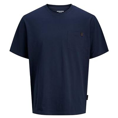 JACK & JONES Jjedover Slub Tee Ss Noos, marinblå blazer, XXL JACK & JONES Jjedover Slub Tee Ss Noos, marinblå blazer, XXL