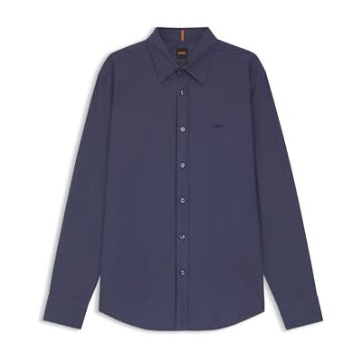Boss Herr Relegant 6 normal passform skjorta i bomull poplin, Navy418, S Boss Herr Relegant 6 normal passform skjorta i bomull poplin, Navy418, S