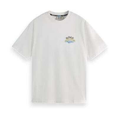 Scotch & Soda Herr Front Back Artwork T-shirt, Vit 101, XL Scotch & Soda Herr Front Back Artwork T-shirt, Vit 101, XL