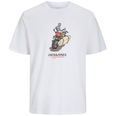 JACK & JONES Jorskull Coast Tee Ss Crew Neck Pls, Ljus vit, 4XL JACK & JONES Jorskull Coast Tee Ss Crew Neck Pls, Ljus vit, 4XL
