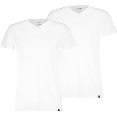PUMA Everyday V-ringad Tee 2P, Vit, S PUMA Everyday V-ringad Tee 2P, Vit, S