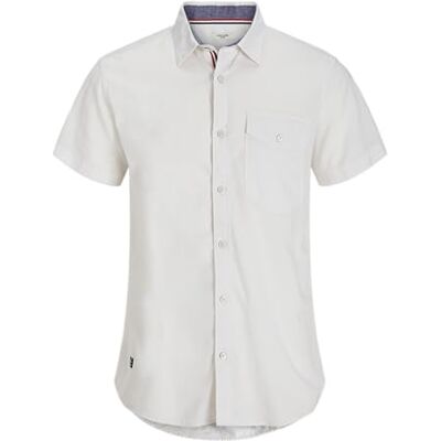 JACK & JONES Jprblamarshall detalj S/S skjorta Smu, Vit, M JACK & JONES Jprblamarshall detalj S/S skjorta Smu, Vit, M