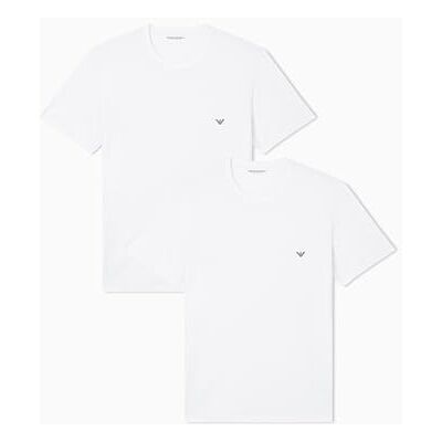 Giorgio Armani mäns Core logotypband 2-pack t-shirt med rund hals, vit, M, normal, Vit/vit, M Giorgio Armani mäns Core logotypband 2-pack t-shirt med rund hals, vit, M, normal, Vit/vit, M